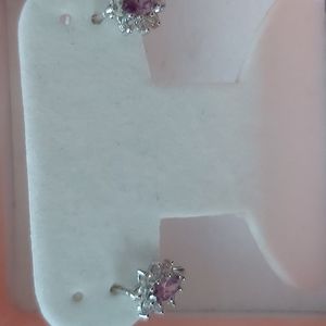 14kt gold white gold purple amethyst earrings new never worn